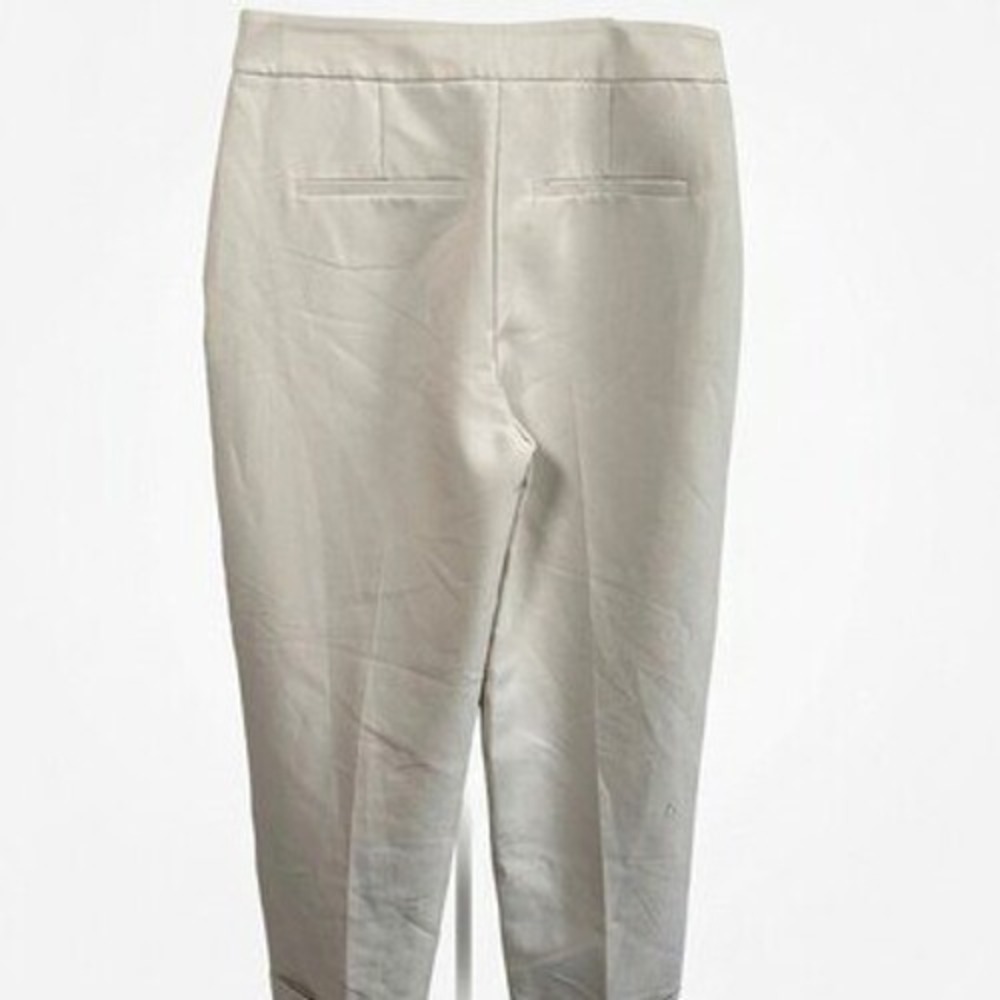 Abercrombie & Fitch 29L Tailored Pants Khaki Straight Leg Trouser Office Chic - Picture 2 of 5